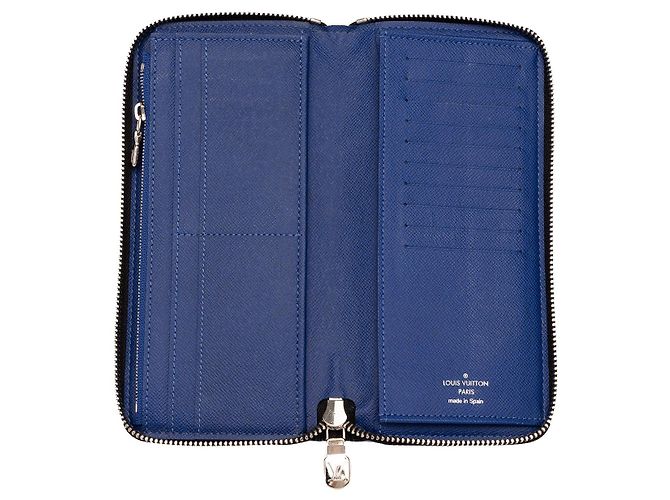Portafoglio lungo Louis Vuitton Monogram Taigarama Zippy Vertical Wallet Blu - vista 4
