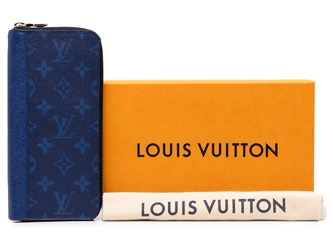 Portafoglio lungo Louis Vuitton Monogram Taigarama Zippy Vertical Wallet Blu - vista 7