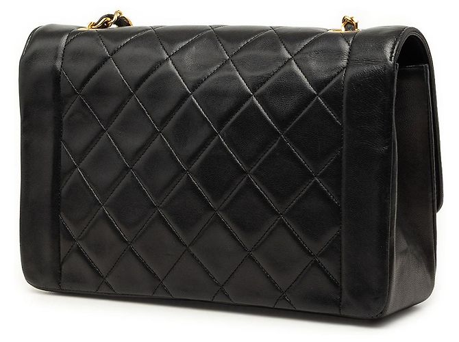 Borsa a tracolla Chanel Diana Medium in pelle d'agnello nera Nero - vista 2