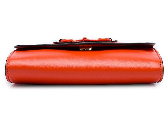 Borsa a tracolla Gucci Mini Horsebit 1955 Web in pelle Orange Arancione - vista 3