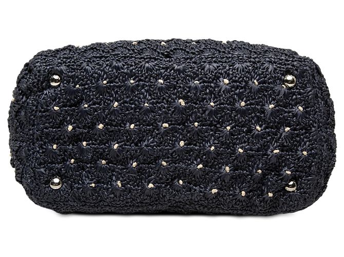 Borsa Prada in crochet effetto rafia blu a pois - vista 3