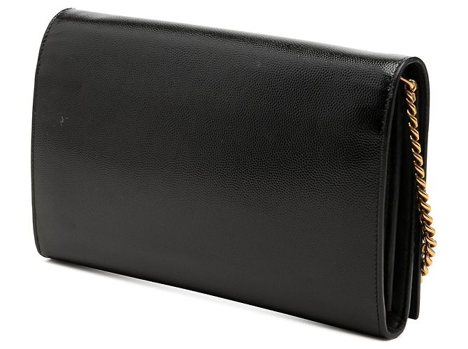 Autre Marque Borsa a tracolla Saint Laurent Classic Letters in pelle di vitello grana grossa nera Nero - vista 2