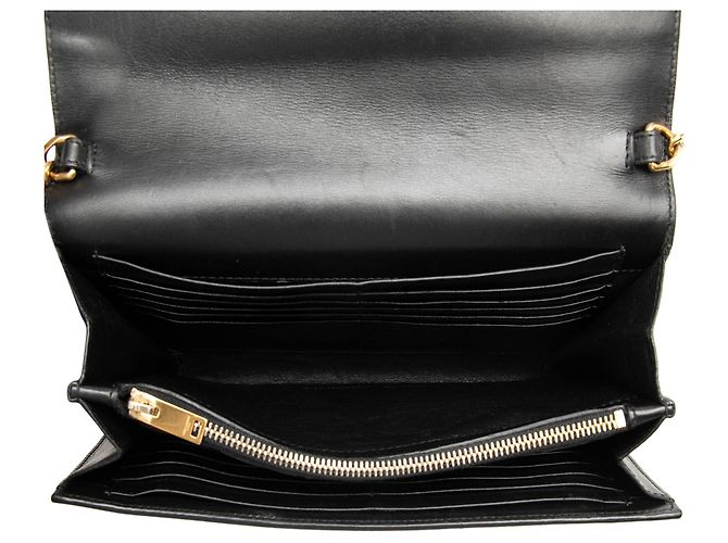Autre Marque Borsa a tracolla Saint Laurent Classic Letters in pelle di vitello grana grossa nera Nero - vista 4