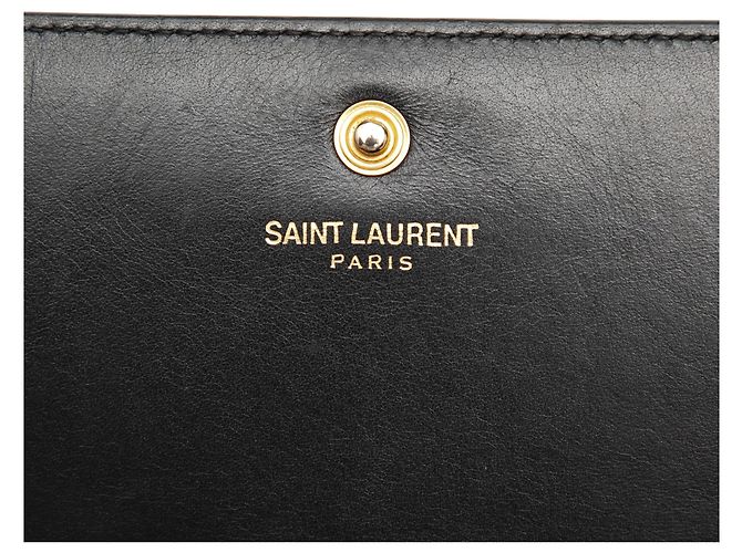 Autre Marque Borsa a tracolla Saint Laurent Classic Letters in pelle di vitello grana grossa nera Nero - vista 5