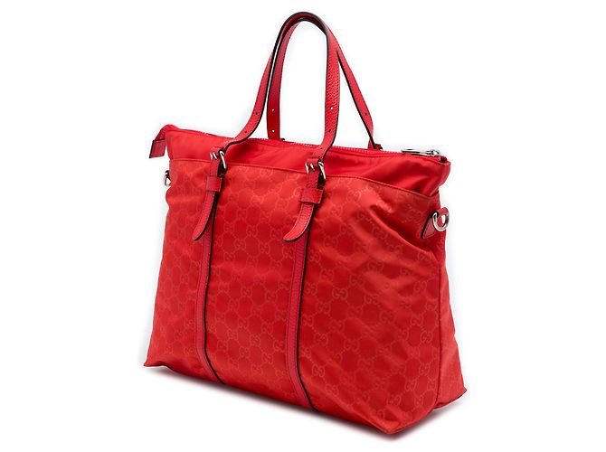 Borsa Satchel Gucci GG in nylon rossa Rosso - vista 2