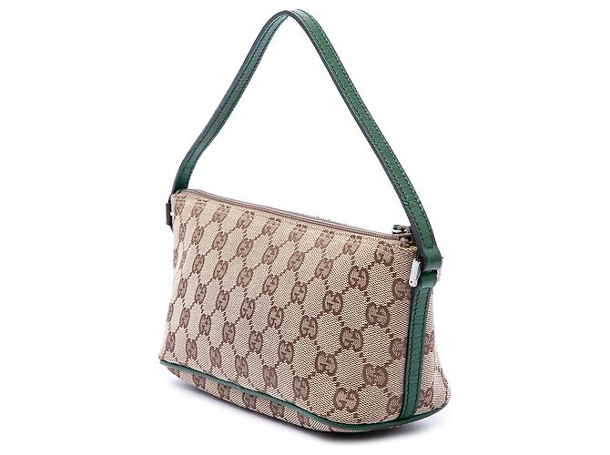 Borsa a tracolla Gucci GG Canvas Boat verde - vista 2