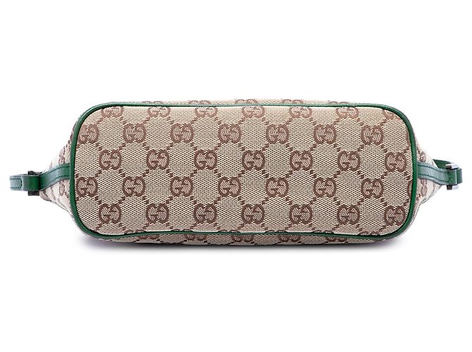Borsa a tracolla Gucci GG Canvas Boat verde - vista 3