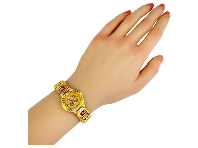 Reloj de pulsera Versace Medusa chapado en oro quartz - vista 2
