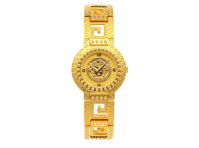 Reloj de pulsera Versace Medusa chapado en oro quartz - vista 5