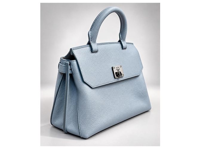 MCM Handtasche in Hellblauem Leder - Ansicht 2