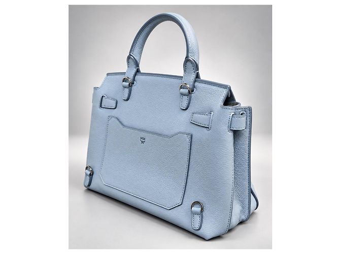 MCM Handtasche in Hellblauem Leder - Ansicht 3