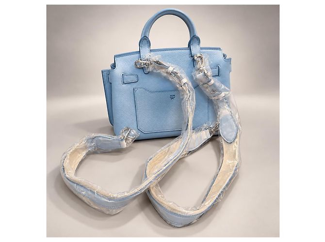 MCM Handtasche in Hellblauem Leder - Ansicht 7