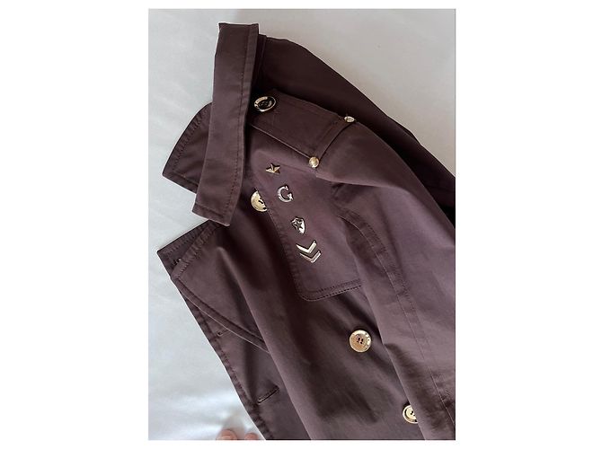 Gabardina Gucci marrón con detalle Horsebit Castaño - vista 2