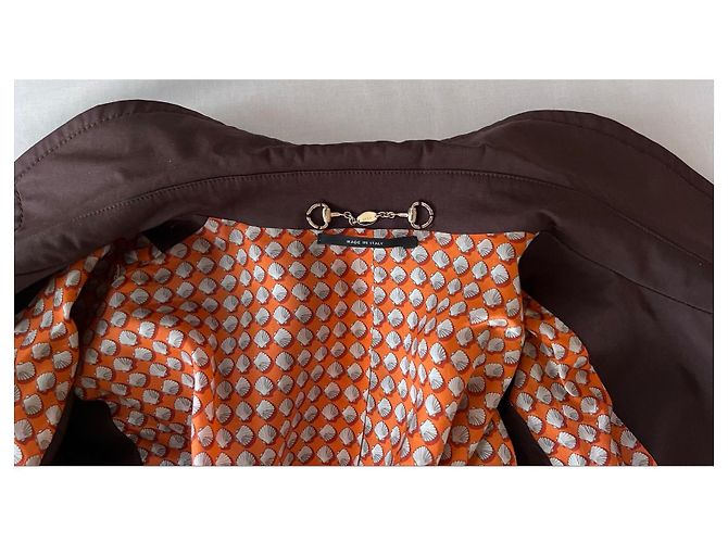 Gabardina Gucci marrón con detalle Horsebit Castaño - vista 3