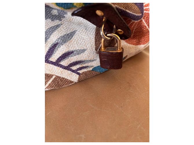 Marni Floral Print Weekend Bag Brown Pink Blue Beige Orange Purple Yellow - view 6