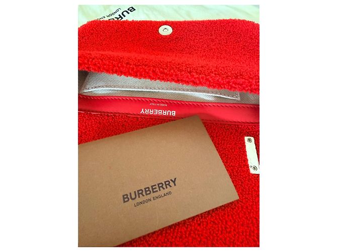 Burberry Borsa Lola Piccola in Spugna Rossa Rosso - vista 3