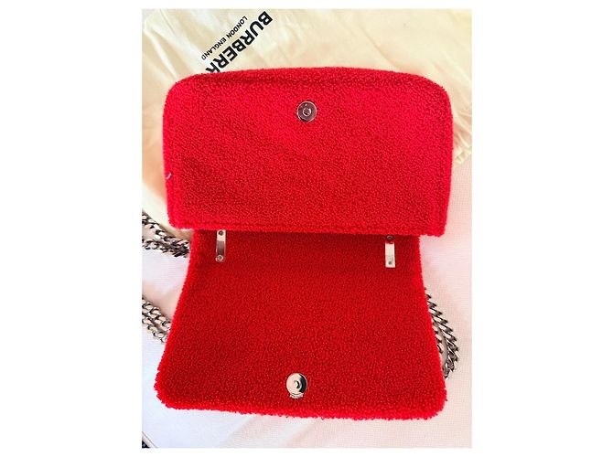 Burberry Borsa Lola Piccola in Spugna Rossa Rosso - vista 4