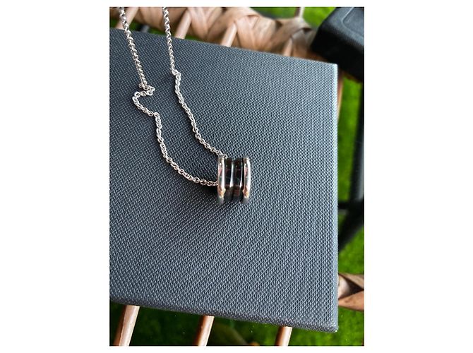 Bulgari Bvlgari B.zero1 Halskette aus Silber und schwarzer Keramik Silber Hardware - Ansicht 5