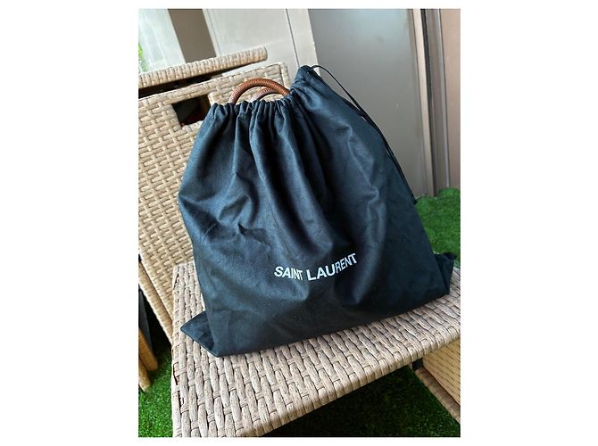 Autre Marque Saint Laurent Borsa SDJ Soft Bo in pelle marrone - vista 9