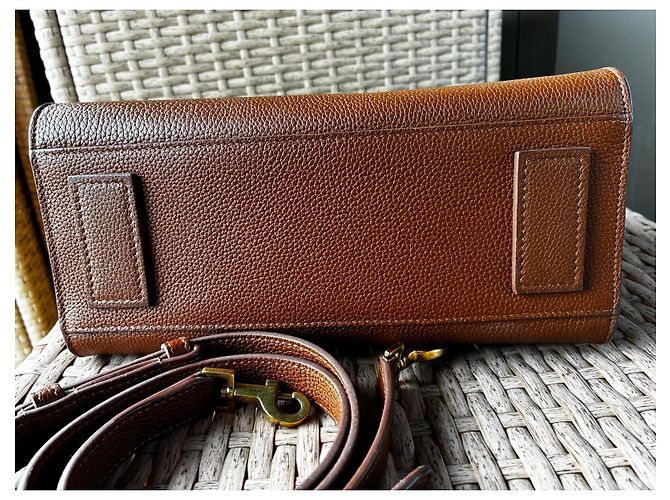 Autre Marque Saint Laurent Sac de Jour borsa shopper in pelle martellata marrone - vista 10