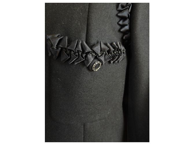 Chanel schwarze Woll-Kaschmir Jacke Größe 40 - Ansicht 3