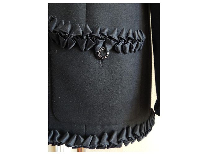 Chanel schwarze Woll-Kaschmir Jacke Größe 40 - Ansicht 4
