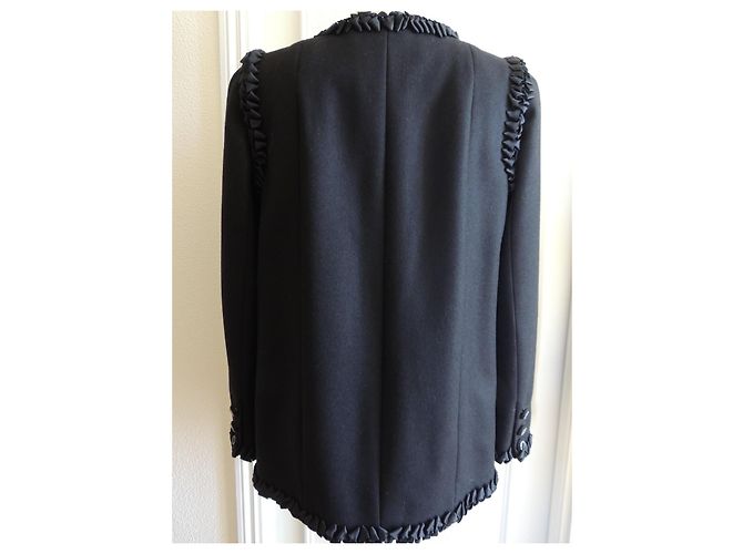 Chanel schwarze Woll-Kaschmir Jacke Größe 40 - Ansicht 7