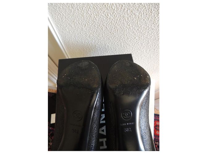 Chanel Galuchat Plateau-Pumps Schwarz - Ansicht 7