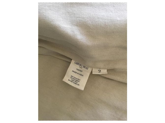 Laurence Dolige Chaqueta corta de seda a rayas Laurence Doligé Beige Gris antracita - vista 4