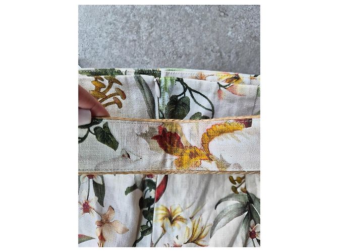 Zimmermann Lexi Fitted Leinen-Shorts mit Blumenprint Braun Weiß Rot Grün Gelb - Ansicht 6