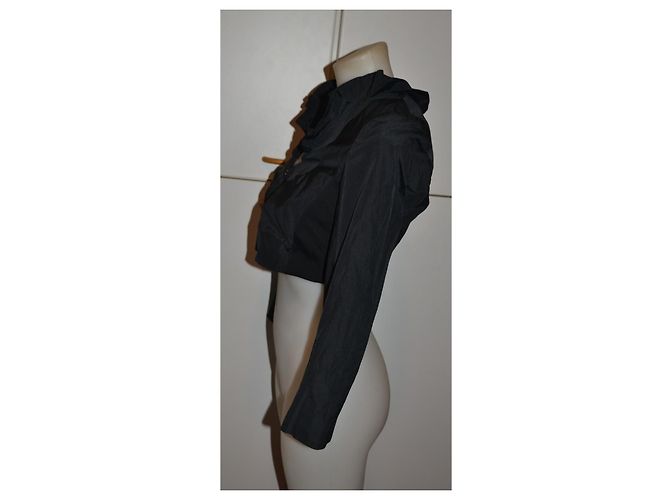 Pinko Black Ruffled Cropped Jacket - view 3