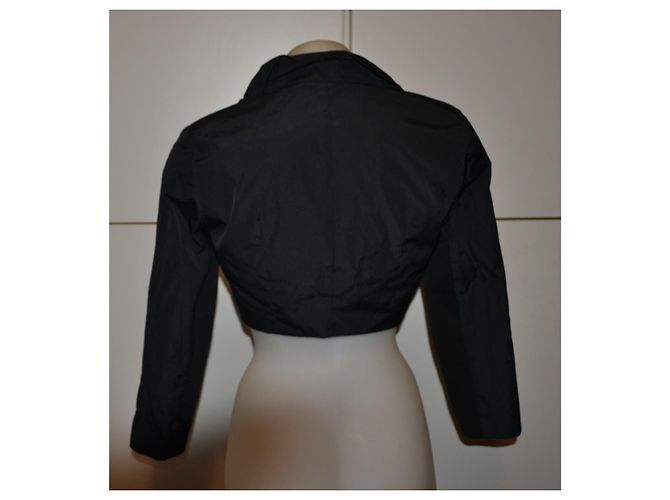 Pinko Black Ruffled Cropped Jacket - view 4