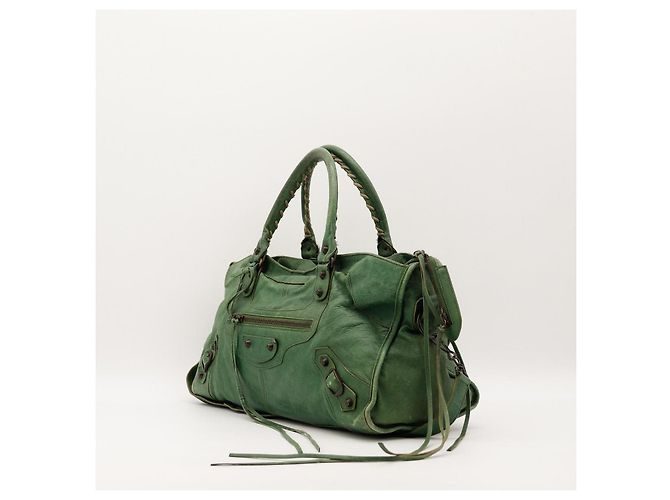 Borsa Balenciaga The First in pelle verde - vista 2