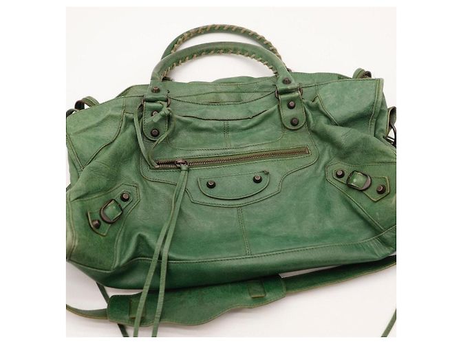 Borsa Balenciaga The First in pelle verde - vista 6