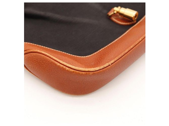 Gucci Jackie Borsa Hobo in Tela Nera e Pelle Marrone Nero - vista 10