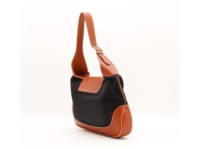 Gucci Jackie Borsa Hobo in Tela Nera e Pelle Marrone Nero - vista 4