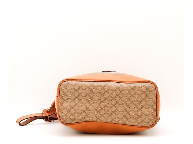 Céline Celine Bolsa Bucket Monograma Triomphe Marrom Bege - vista 5