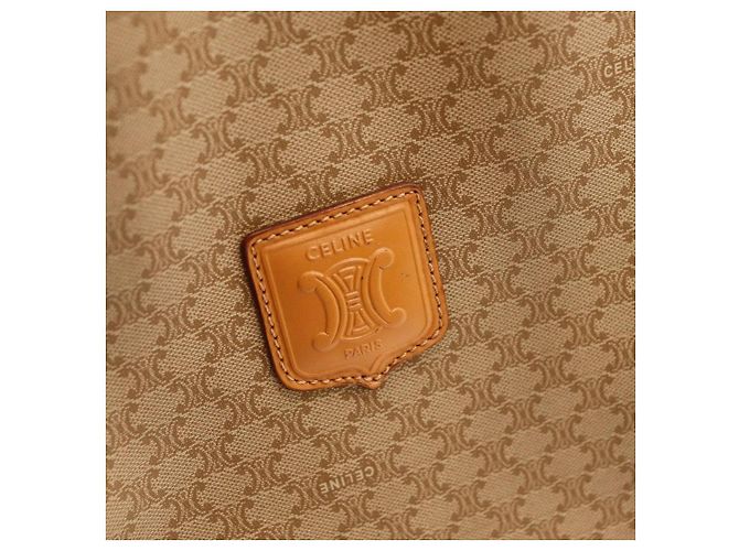 Céline Celine Bolsa Bucket Monograma Triomphe Marrom Bege - vista 8