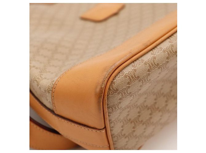 Céline Celine Bolsa Bucket Monograma Triomphe Marrom Bege - vista 9
