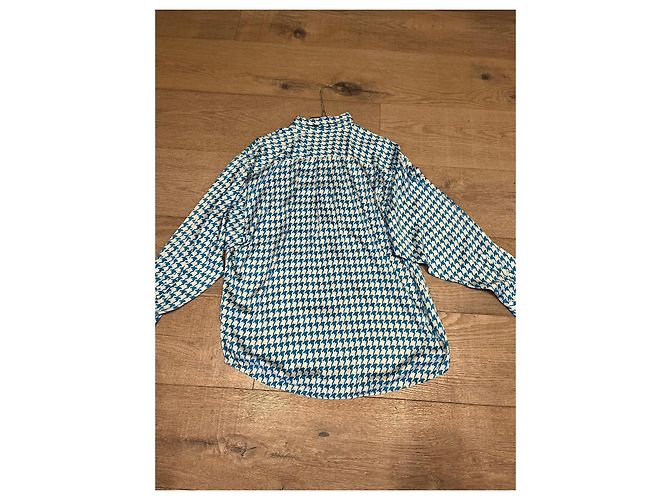 DMN Camicia a motivo pied-de-poule blu e bianco - vista 10
