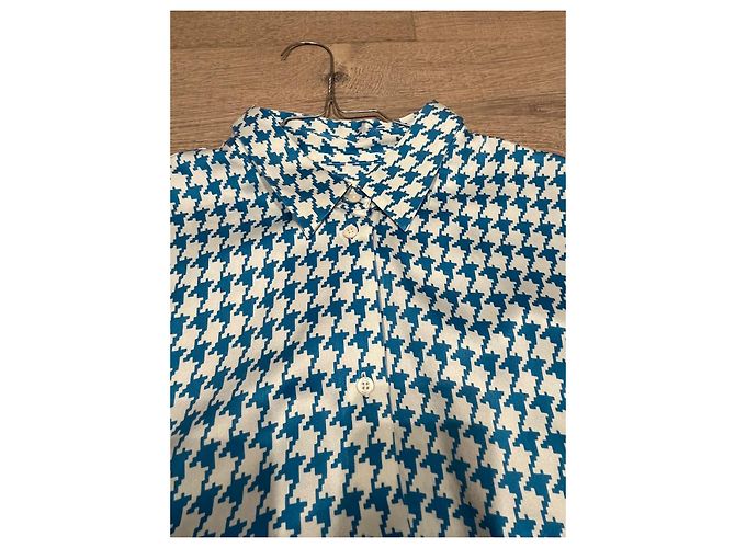 DMN Camicia a motivo pied-de-poule blu e bianco - vista 11