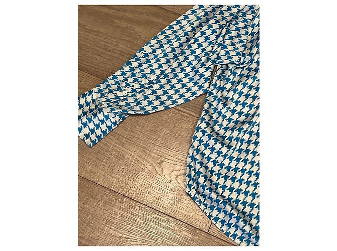 DMN Camicia a motivo pied-de-poule blu e bianco - vista 13