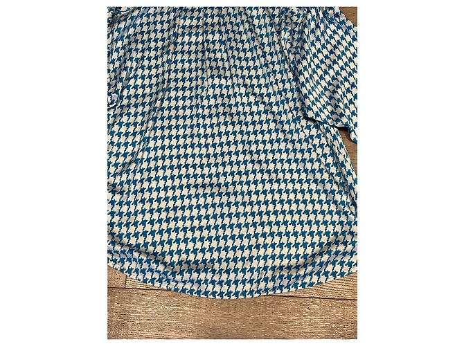 DMN Camicia a motivo pied-de-poule blu e bianco - vista 14
