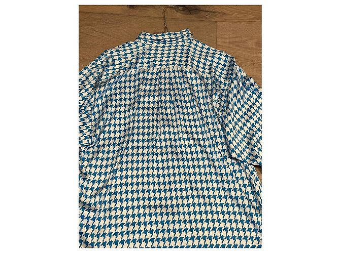 DMN Camicia a motivo pied-de-poule blu e bianco - vista 17