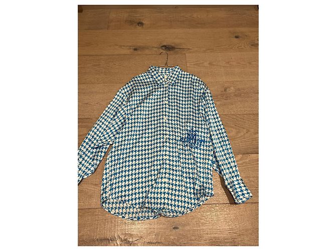 DMN Camicia a motivo pied-de-poule blu e bianco - vista 18