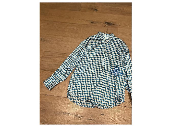 DMN Camicia a motivo pied-de-poule blu e bianco - vista 19