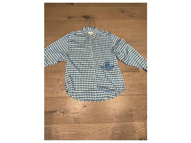DMN Camicia a motivo pied-de-poule blu e bianco - vista 2
