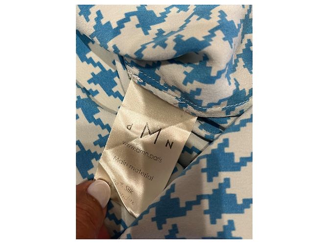 DMN Camicia a motivo pied-de-poule blu e bianco - vista 6