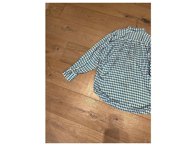 DMN Camicia a motivo pied-de-poule blu e bianco - vista 9