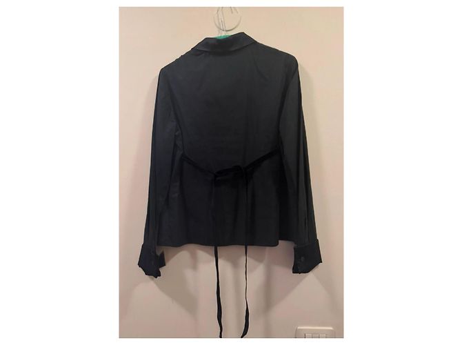 Philosophy di Alberta Ferretti Camisa em seda e algodão Preto Azul - vista 2